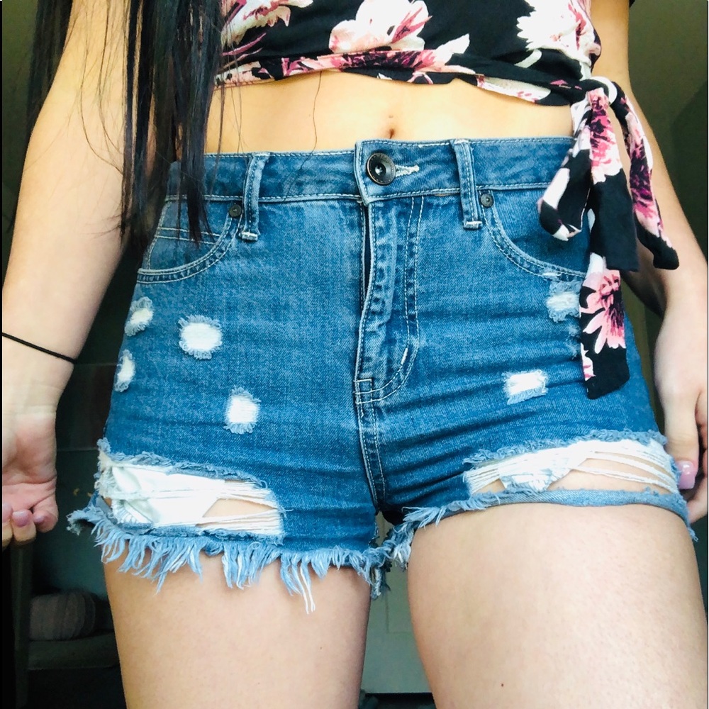 Very Distressed Jean Shorts